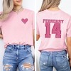 Simply Sage Market Women's February Fourteenth Front And Back Design Short Sleeve Graphic Tee - 2 of 4