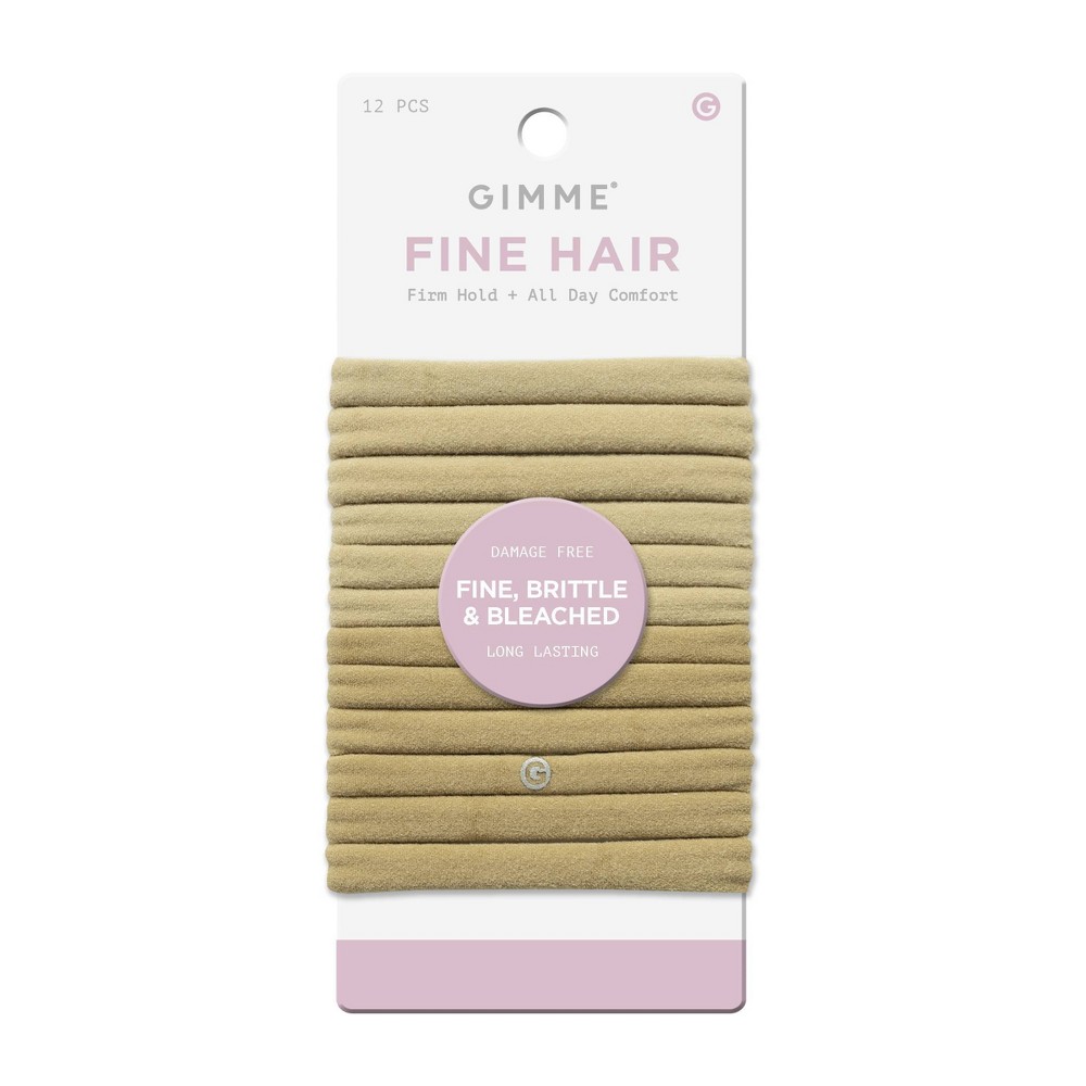 Photos - Hair Styling Product Gimme Beauty Fine Hair Tie Bands - Blonde - 12ct
