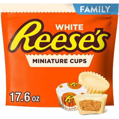 Reese's Miniatures White Crème Peanut Butter Cups Candy Family Bag - 17.6oz