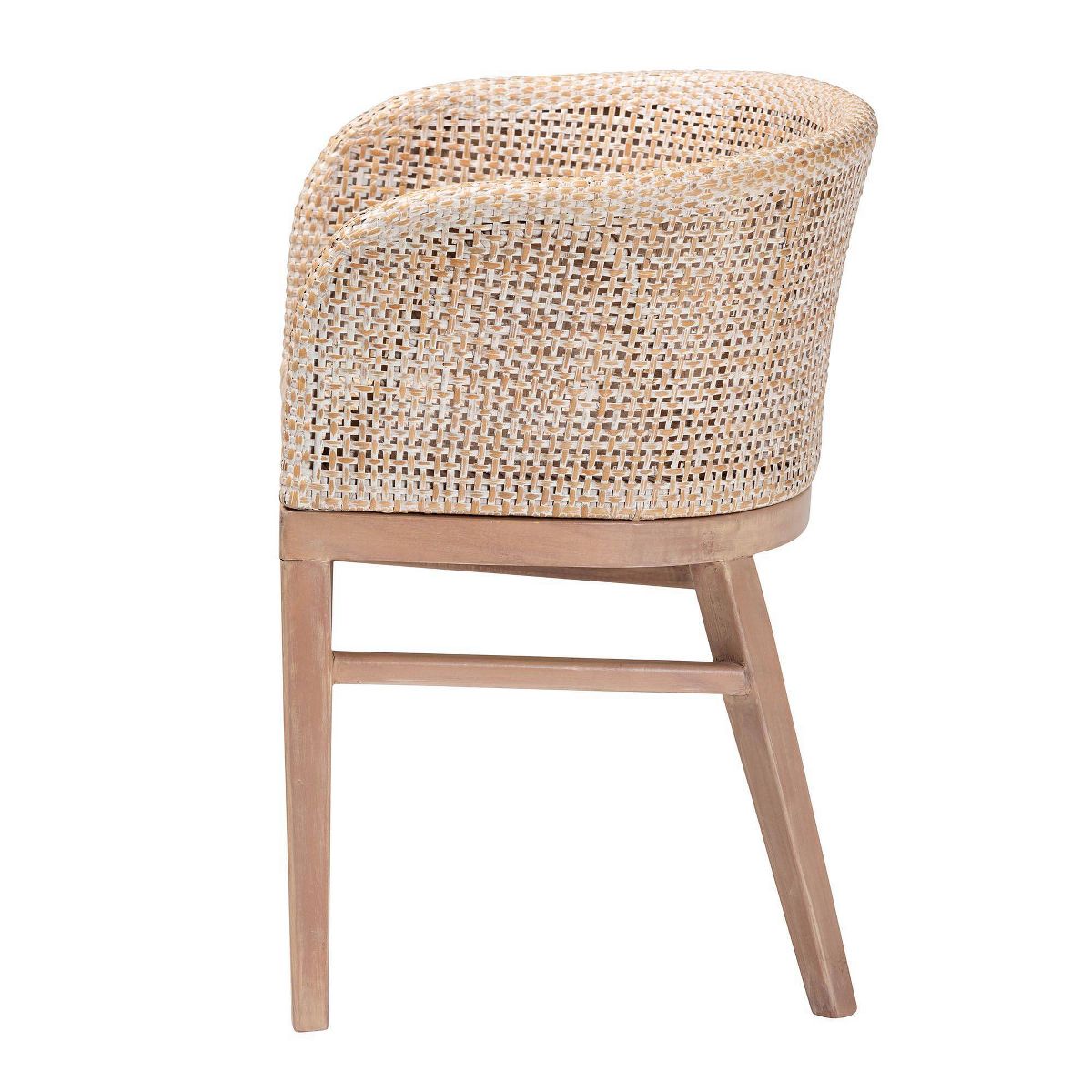 bali & pari Papua Rattan Dining Chair: Mahogany Frame, Bohemian Design, Rounded Backrest - thumbnail 4