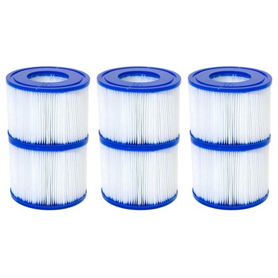 Bestway SaluSpa Type VI Outdoor Above Ground Inflatable Hot Tub Spa Filter Pump Cartridge Replacement Accessories for Spa Maintenance (3 Pack)