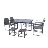 Nestfair 9pc Wicker Patio Outdoor Dining Set with Glass Table Top Dark Gray - 2 of 4