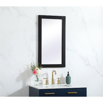 Black Rectangular MDF Vanity Mirror 18x32 Inch