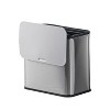 1.3 Gal Hanging Trash Can with Lid, Stainless Steel Kitchen Compost Bin with Inner Bucket and Charcoal Filter, Wall Mounted Waste Bin, Silver - 2 of 4