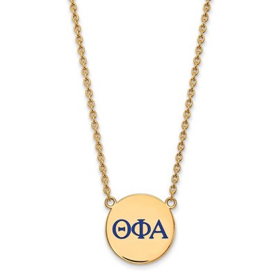 Black Bow Jewelry 14k Yellow Gold Plated Sterling Silver Theta Phi Alpha Greek Life Necklace 18 Inch