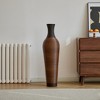 Grungis Large Standing Flower Vase 39",Modern 2-Tone Brown Finish, Elegant Freestanding Floor Vase for Home Decor,Black+Gray - 4 of 4