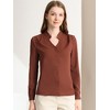 Allegra K Women's Elegant V Neck Work Office Button Up Shirt - 2 of 4