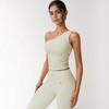 Anna-Kaci Active Women's One Shoulder Cropped Active Tank Top with Asymmetrical Neckline - 3 of 4