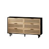 TIRAMISUBEST 51.18" Black Rattan Storage Cabinet with 6 Drawers - Modern Dresser for Bedroom & Office Organization - 3 of 4