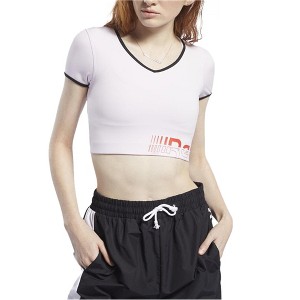 Reebok Womens Bralette Graphic T-Shirt, Pink, X-Large - 1 of 1