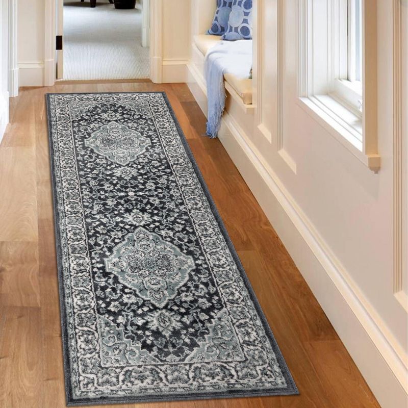 Traditional Medallion Indoor Runner or Area Rug by Blue Nile Mills, 3 of 6