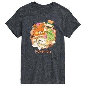 Men's - Pokémon - Fidough Smoliv Pawmi Coffee Café Trio Short Sleeve Graphic T-Shirt - 1 of 4