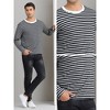 Lars Amadeus Men's Basic Crew Neck Long Sleeves Pullover Striped T-Shirt - image 4 of 4