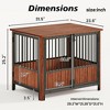 HTUTWOO Fluted Dog Crate, Walnut Wood Double Door Pet Kennel, Decorative Pet House & Indoor Side End Table for Medium & Large Dogs - 4 of 4