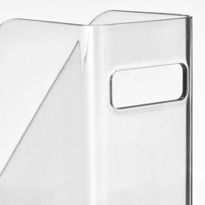 Clear Plastic Slim File Folder Storage Organizer with Handle, 4 Pack