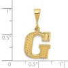 Black Bow Jewelry 14k Yellow Gold, Ashley Collection, Textured Initial G Pendant - 3 of 4