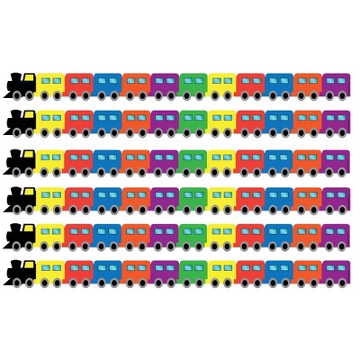 Hygloss® Train Die-Cut Border, 12 Strips/36 Feet Per Pack, 6 Packs
