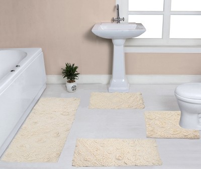 Modesto Collection Cotton Tufted Set of 4 Bath Rug Set - Home Weavers