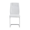 Gulches White PU Leather Dining Chairs Set of 6 Metal Legs High Density Foam Modern Kitchen Living - 4 of 4
