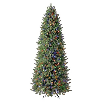 Photo 1 of Evergreen Classics Pre-Lit Artificial Holiday Tree with LED Lights and Metal Stand