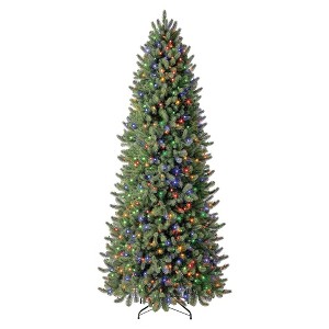 Evergreen Classics Pre-Lit Artificial Holiday Tree with LED Lights and Metal Stand - 1 of 4
