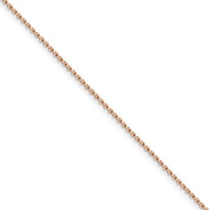 Black Bow Jewelry 1.4mm, 14k Rose Gold, Diamond Cut Solid Cable Chain Necklace - 1 of 4
