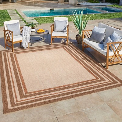 Gertmenian Ringley Simmone Modern Striped Flatweave Indoor Outdoor Area Rug
