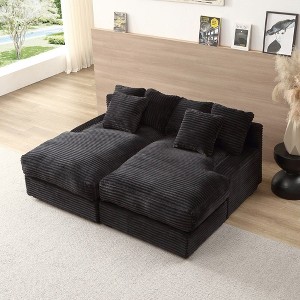 NicBex Sofa Couch,Daybed with Square Armrests and Removable Cushioned Backrests,Upholstered Sofa for Living Room,Office - 1 of 4