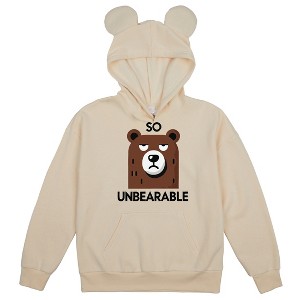 So Unbearable Youth Girl’s Tofu Long Sleeve Cosplay Hoodie With 3D Ears - 1 of 2