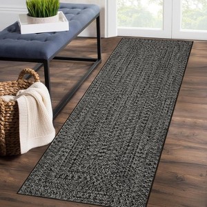 Modern Hallway Runner Rug, Washable Non-Slip Low Pile Carpet, Soft Stain-Resistant Faux Wool Rug for Kitchen, Bedroom - 1 of 4