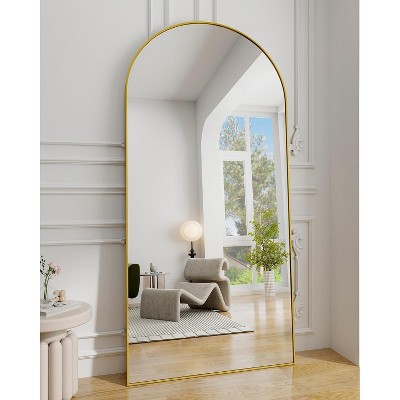 Beautyolove Full Length Mirror, Oversized 78" x 38" Arched Floor Mirror, Free Standing Mirrors, Modern Full Body Mirrors