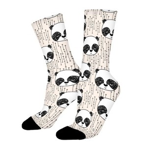 Cute Panda Women Printed Crew Socks Funny Funky Socks Soft Polyester Novelty Gifts for Artists Men - 1 of 1