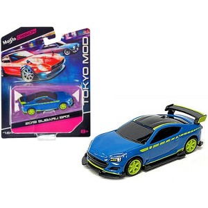 2019 Subaru BRZ Blue with Black Top and Bright Green Accents "Tokyo Mod" "Maisto Design" Series 1/64 Diecast Model Car by Maisto - 1 of 3