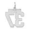 Black Bow Jewelry Sterling Silver, Jersey Collection, Medium Number 37 Pendant - 3 of 4