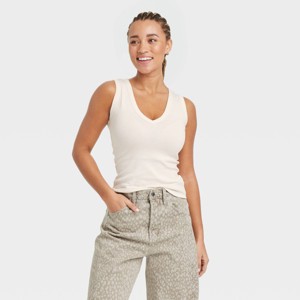 Women's Ribbed Tank Top - Universal Thread™ - 1 of 4