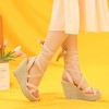 Allegra K Women's Espadrilles Platform Heels Lace Up Wedge Sandals - 2 of 4