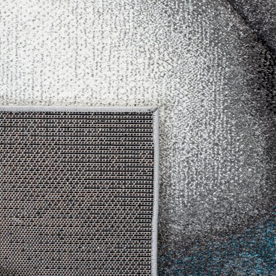 Hollywood Grey and Blue Abstract Runner Rug