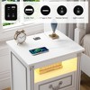 Fredees 3-color LED light nightstand with drawer storage and four solid wood legs - 4 of 4