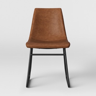 Bowden Faux Leather and Metal Dining Chair Caramel (FA) - Project 62&#8482;