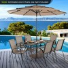 Tangkula 59" Patio Rectangle Dining Table Outdoor Cast Aluminum Table w/ Umbrella Hole - 3 of 4