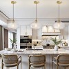 POWLIG 11 inch Modern Adjustable Gold Pendant Light with Striped Glass Shade - Kitchen Island Lighting for Dining Room, Bedroom & Entryway - 4 of 4
