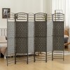 HOMCOM 6 Panel Room Divider Folding Privacy Screen, 5.6' Room Separator, Wave Fiber Freestanding Partition Wall Divider for Rooms, Dark Gray - 2 of 4