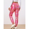 INSPIRE CHIC Women's Metallic Shiny Sparkle Elastic Waist Pants - 4 of 4