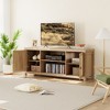 Farmhouse TV Stand, TV Entertainment Center with Doors Adjustable Shelves, Modern TV Media Console for Living Room, Bedroom, Oak - 4 of 4