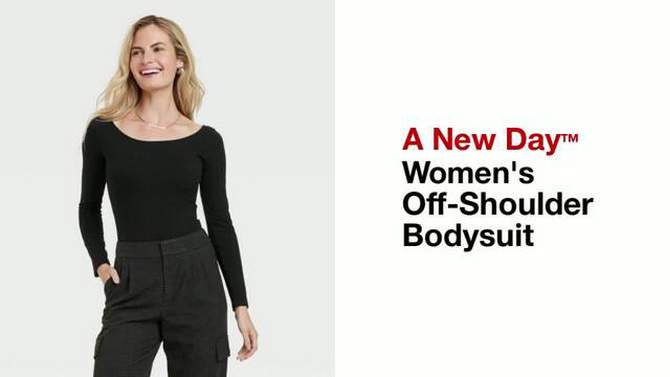 Women's Long Off-Shoulder Bodysuit - A New Day&#8482;, 2 of 11, play video