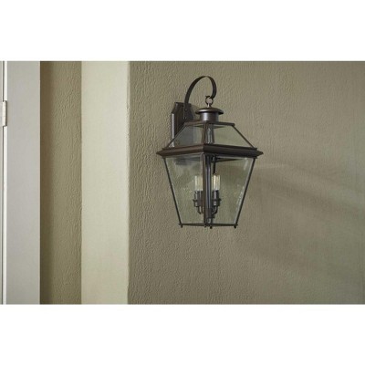 Elegant Antique Bronze Outdoor Wall Lantern with Beveled Glass