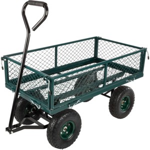 Pure Garden 650lb Capacity All Terrain Rolling Wagon Steel Garden Cart Green - 1 of 4