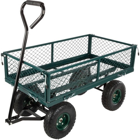 Pure Garden 650lb Capacity All Terrain Rolling Wagon Steel Garden Cart ...