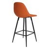 DOMETOUR Counter Stool Set of 2 Armless Modern Metal Bar Stool with Back and Footrest Counter Height for Kitchen Home Bar - 2 of 4