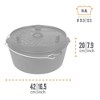Petromax Cast Iron Dutch Oven for Cooking or Baking Outdoors Over Campfire or in the Home, Pre-Seasoned Cookware Heats Evenly, Flat Base, 11.4 Qt - 3 of 4